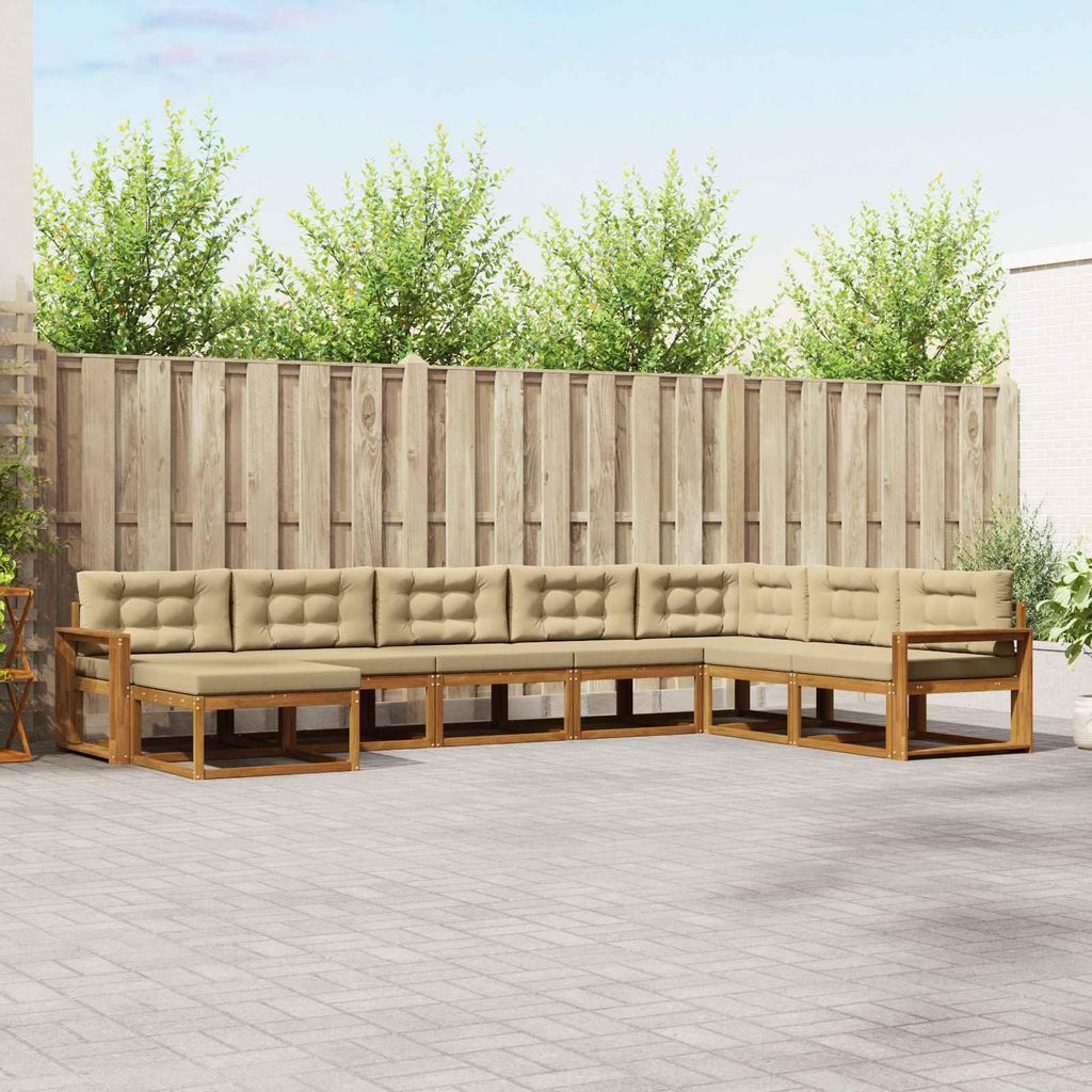 Outdoor-Sofagarnitur mit Kissen (8 pcs)- CLORIS - Natur und Beige - Gartensofas C299