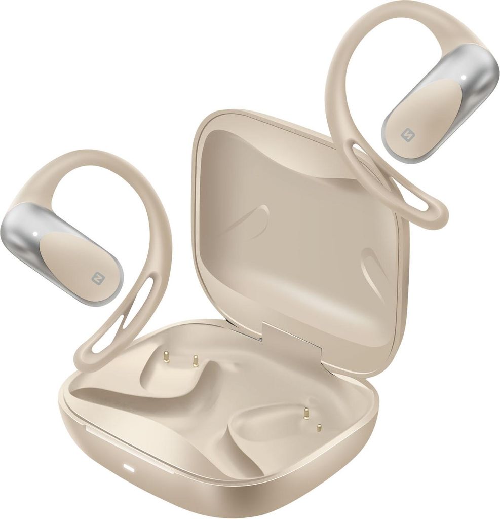 Swissten, Sport-Kopfhörer Air-Conduction Bluetooth IP54 offene Bauweise, Beige