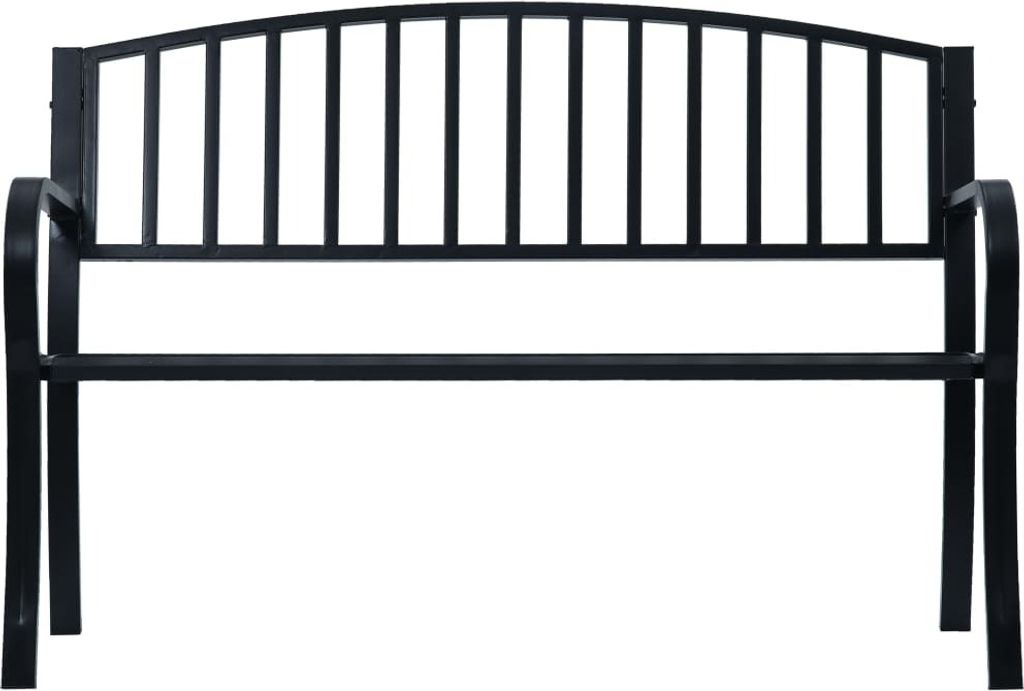 vidaXL Ławka ogrodowa 125 cm stal czarna Zdjęcie produktu 