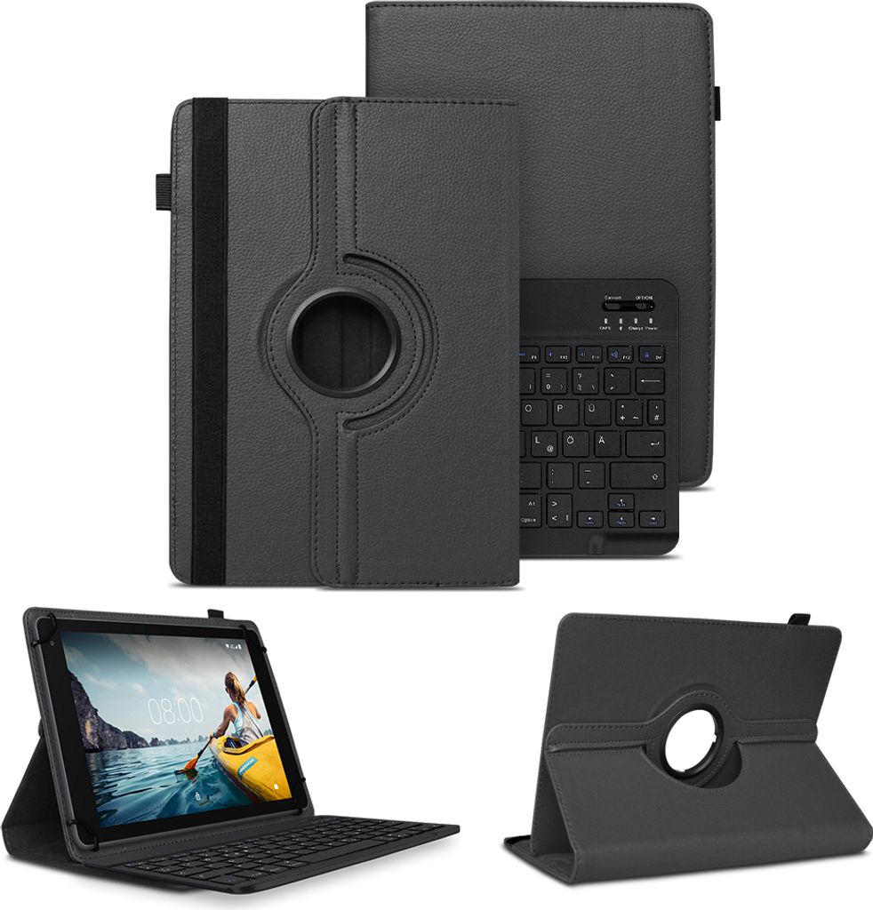 Schutzhülle für VALE Tablet V10E / V10A Bluetooth Hülle Tasche QWERTZ TastaturFarben:Schwarz