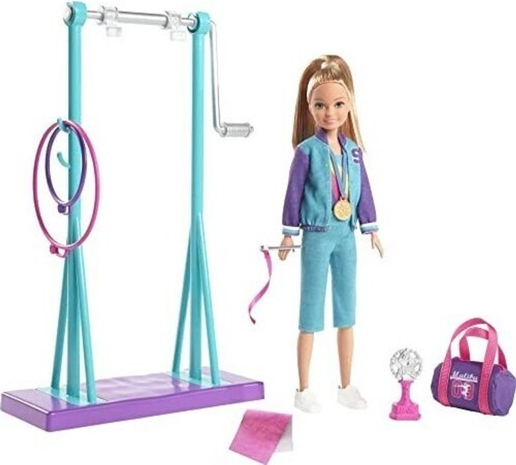 Barbie Team Stacie Gymnastikpuppe mit Zubehör, Spielzeug +3 Jahre (Mattel GBK59) Barbie