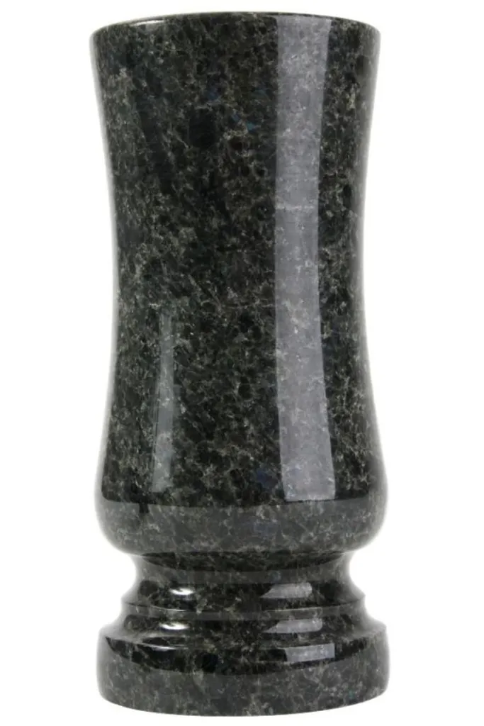 Vase funéraire en granit Blue Night avec trou d'évacuation - 25cm