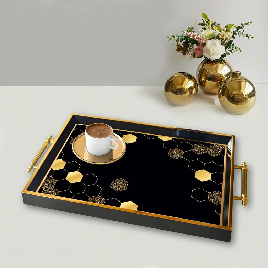 Evila Originals, TPA9775, Tablett, Mehrfarbig, 100 % GLAS, 50 x 29 x 3,5 cm