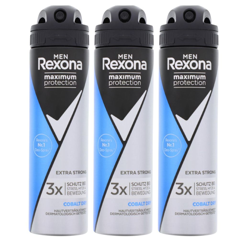 3 x Rexona Deo Men Maximum Protection Cobalt Dry Anti Transpirant Spray je 150ml