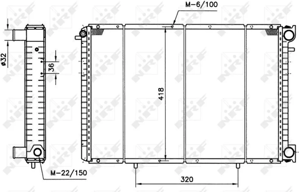 Radiateur refroidissement Trafic P T V pour entretien moteur NRF 58153