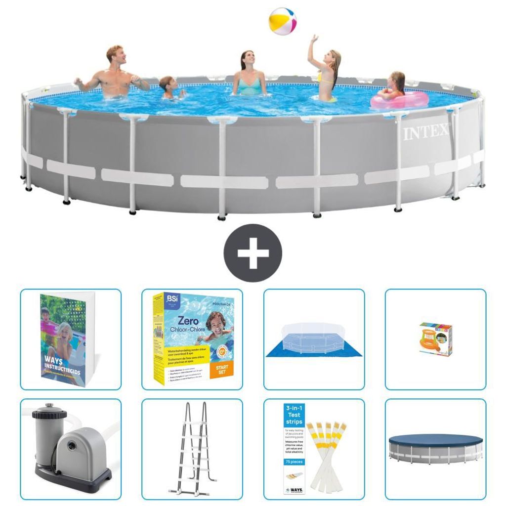 Prism Frame Pool Rund - 610x132 cm - 9-teilig S529