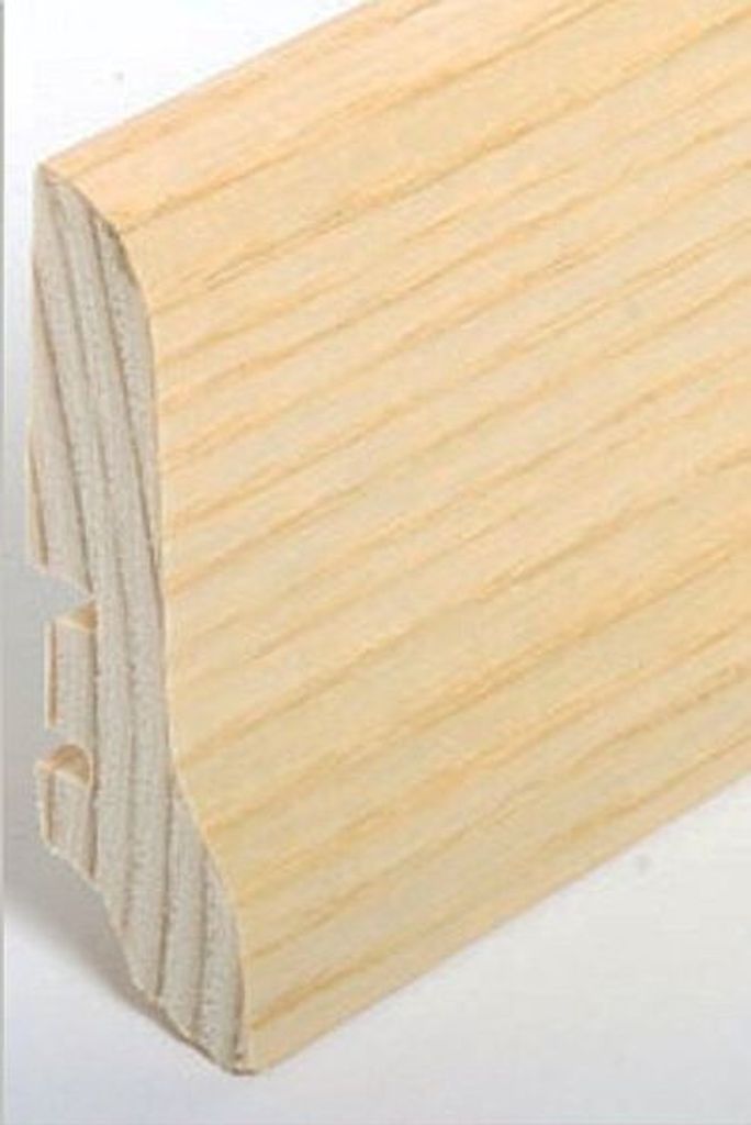 Sockelleiste Echtholzfurnier 20 x 60 x 2500 mm Esche Echtholzfurnier Fußleiste furniert by PROVISTON 62.5 Meter | 25 Stück