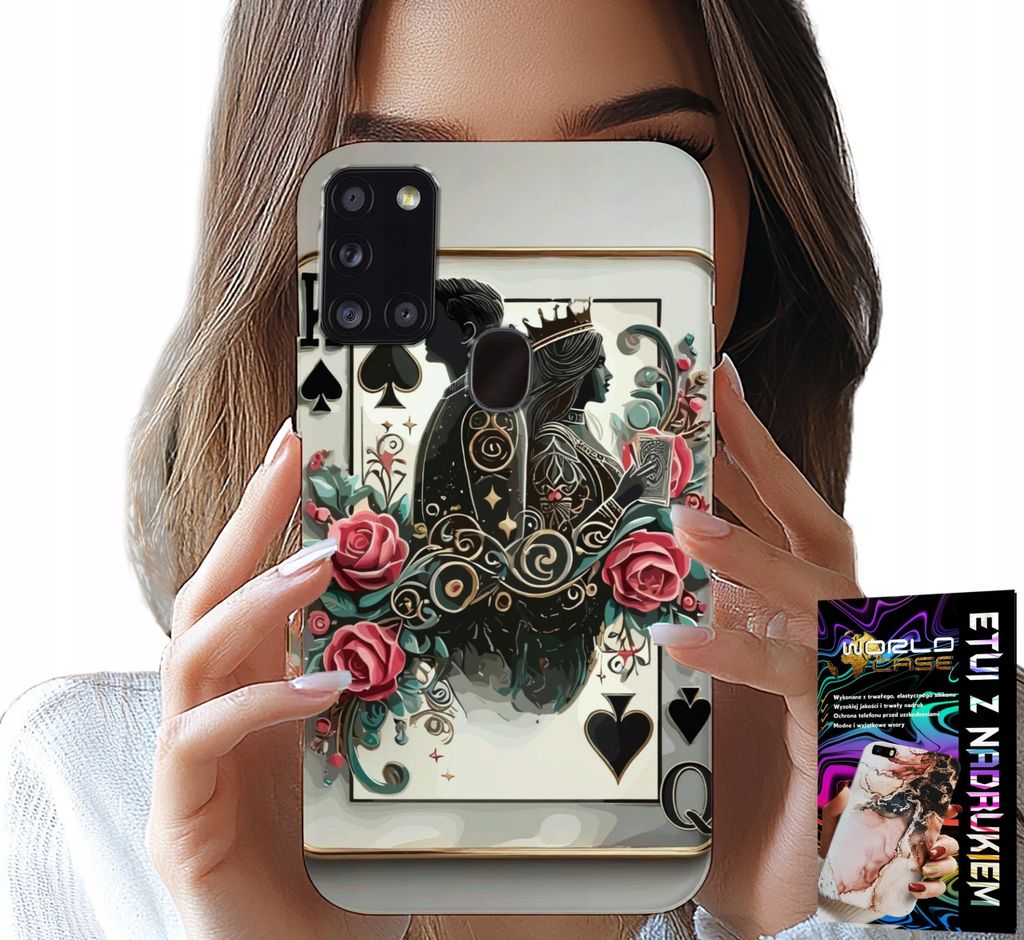 Etui Für Samsung Galaxy A21S - King's Card Poker Card + Glas