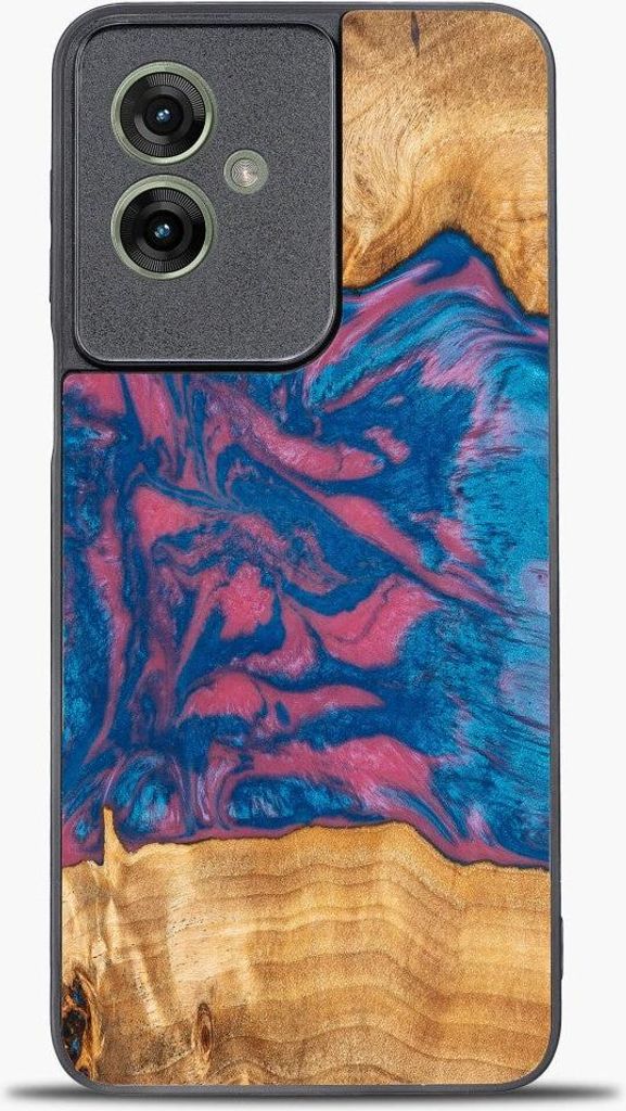 Holzhülle für Motorola Moto G55 5G, Bewood Unique Neons Vegas