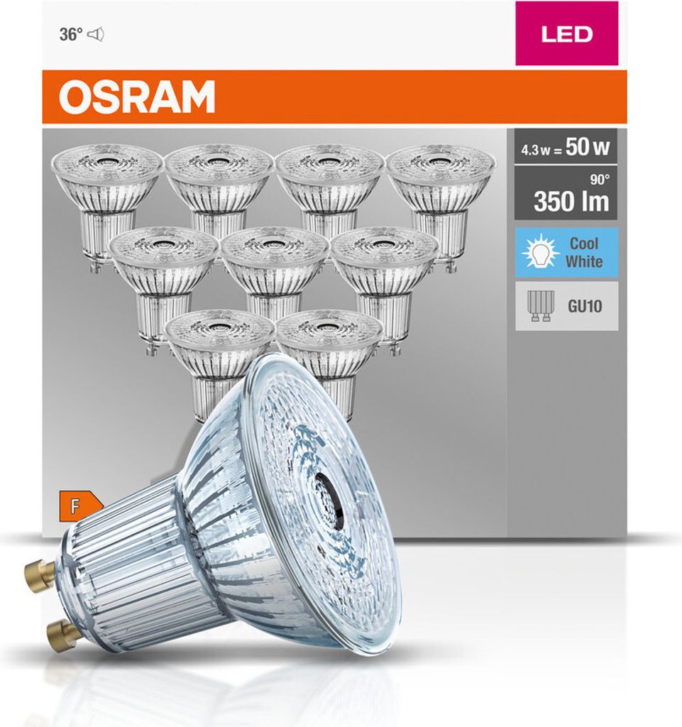 Osram PAR16 GU10 4.3W 4000K 10PACK LED-Reflektor, Sockel Produktbild 10