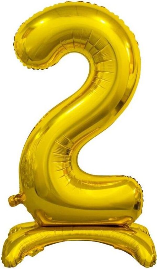Fóliový balón číslice 2, stojící - zlatá, 74cm Obrázek produktu 
