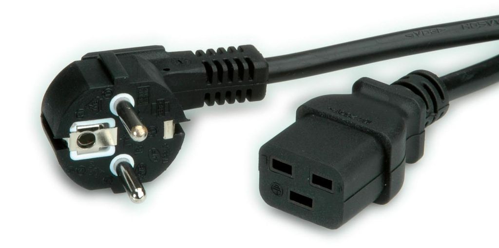 VALUE Netzkabel Schutzkontakt CEE7/7 - IEC320-C19, 16A, Produktbild 