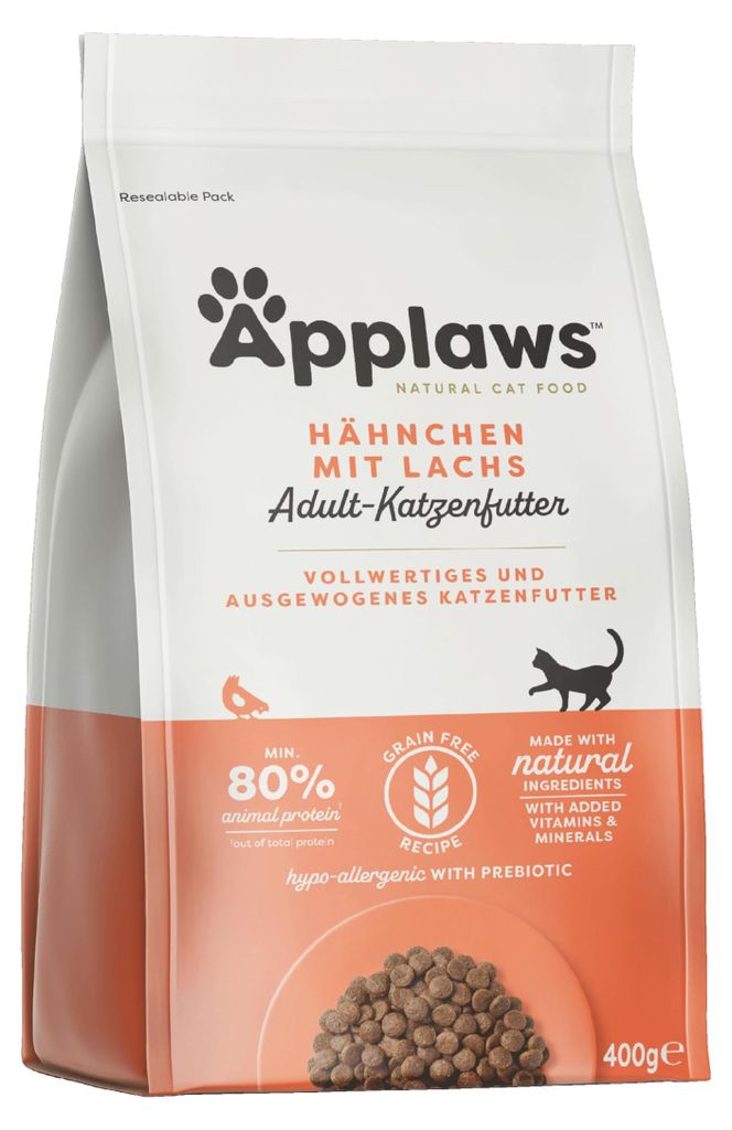 Applaws Katzentrockenfutter Adult Huhn Lachs getreidefrei 400g