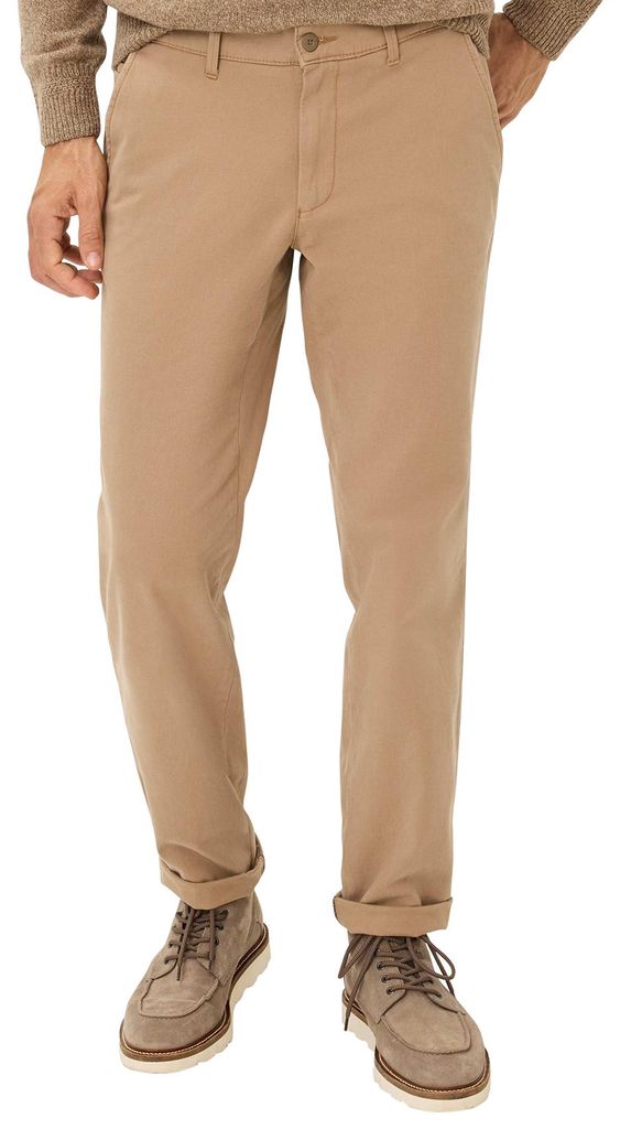 Beige Hose Eurex ohne Bundfalte Baumwolle normale Passform