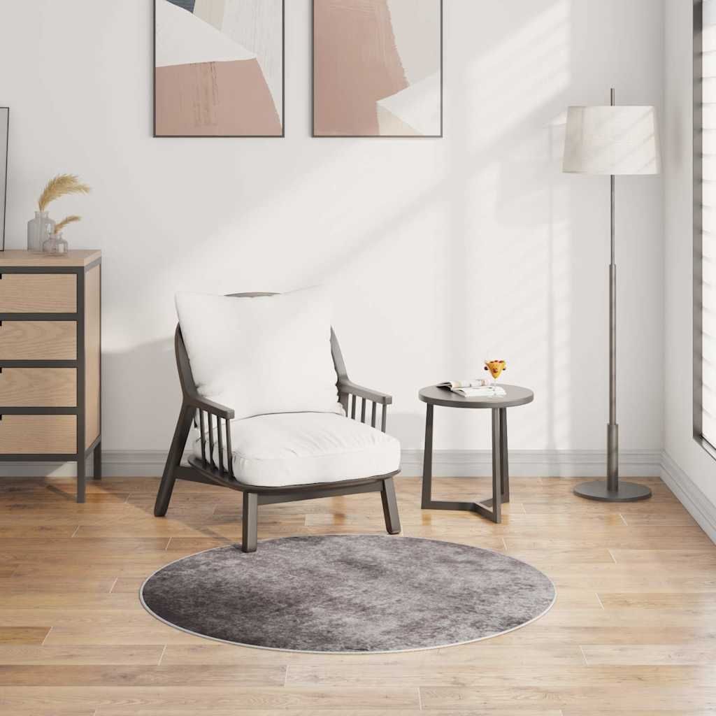 "2026 Promotion" Moderne Teppich Waschbar Grau φ120 cm Rutschfest - Designerteppiche CC20014