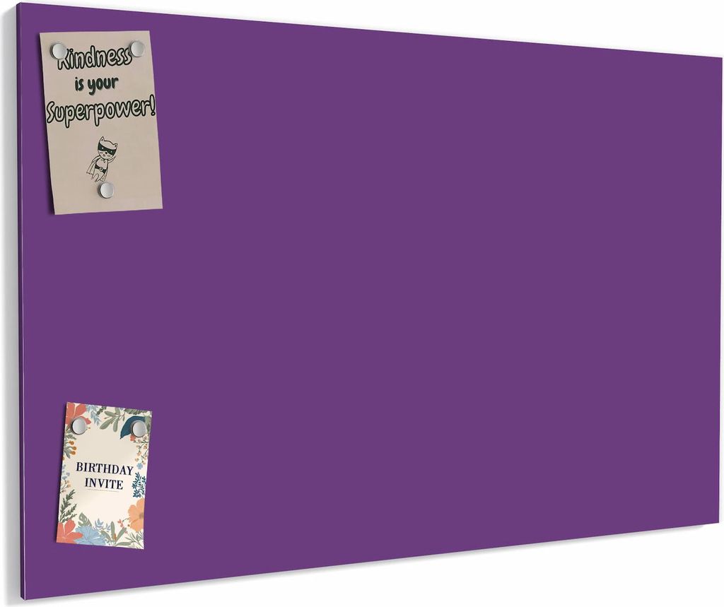 Magnettafel 90x60cm magnetisch & beschreibbar Metall-Board - Lila Hintergrund II