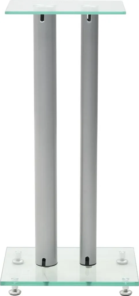 Set 2 Supporti Casse Audio vidaXL Vetro e Argento - Offerta Coppia - 2