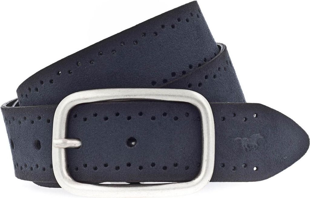 MUSTANG Leder Gürtel Woman's Belt 3.5 W95 Steel Grey grau