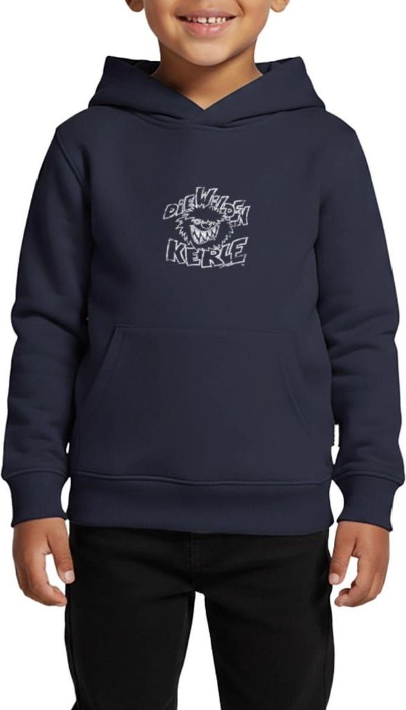 Spreadshirt Die Wilden Kerle Used Look Kinder Premium Hoodie, 146/152 (10 Jahre), Navy