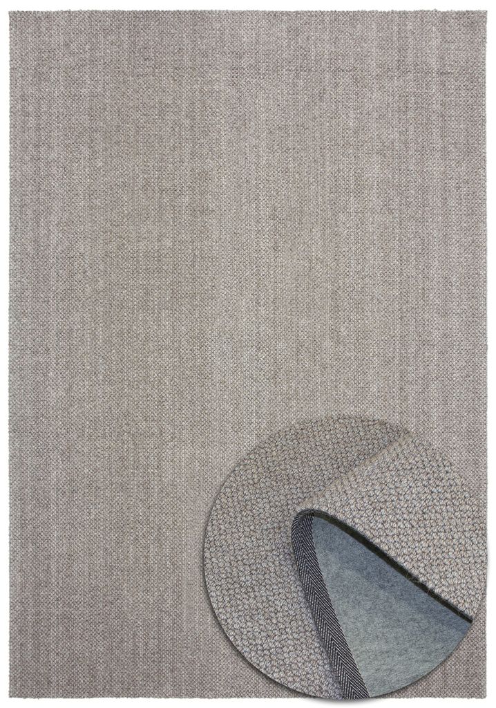 Handweb-look Teppich - Weich - Skandinavischem Design - Wolle und Polyester - Wohnzimmer Schlafzimmer Esszimmer - Flur - Hellgrau - 120cm x 170cm