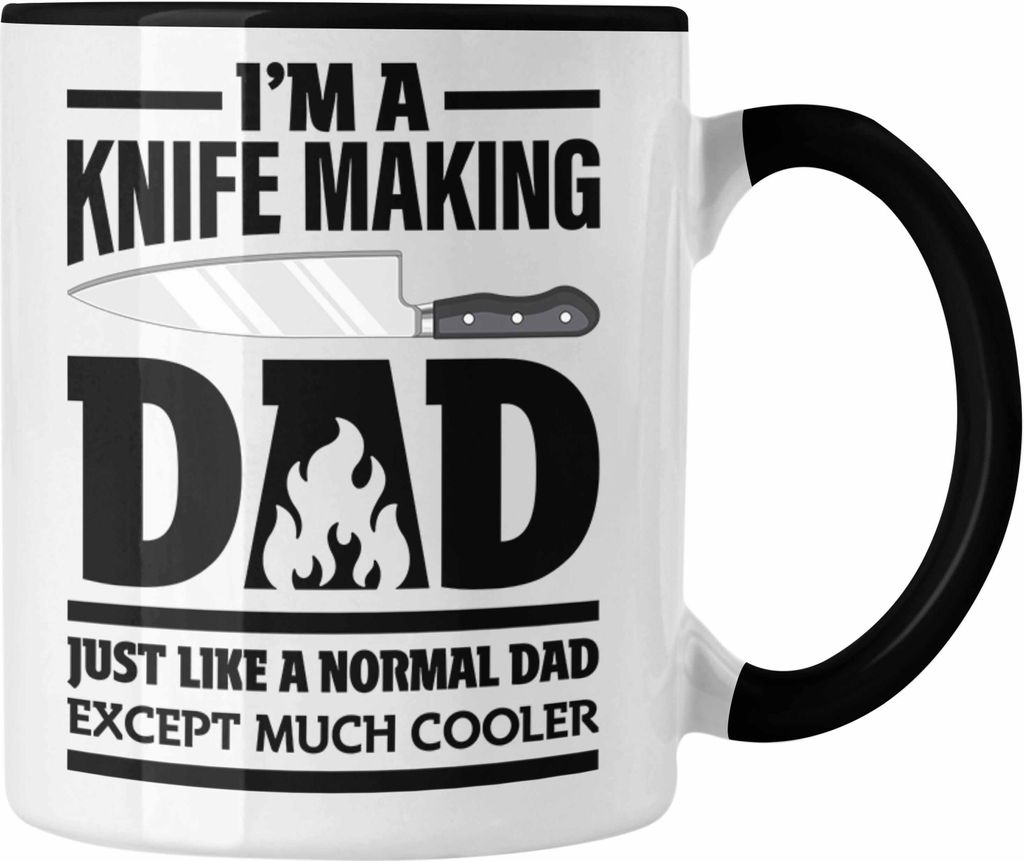 Trendation - Schmied Geschenke Tasse mit Spruch Hufschmied Kaffeetasse Geschenkidee Messer Macher (Schwarz)