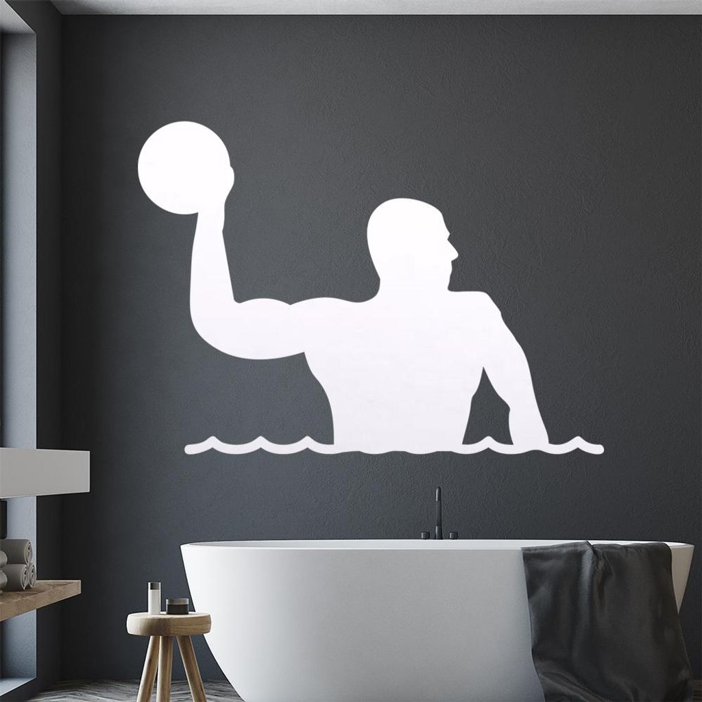 Wasserball Spieler Figur Wandtattoo Wandaufkleber Wall Sticker - Dekoration, Küche, Wohnzimmer, Schlafzimmer, Badezimmer