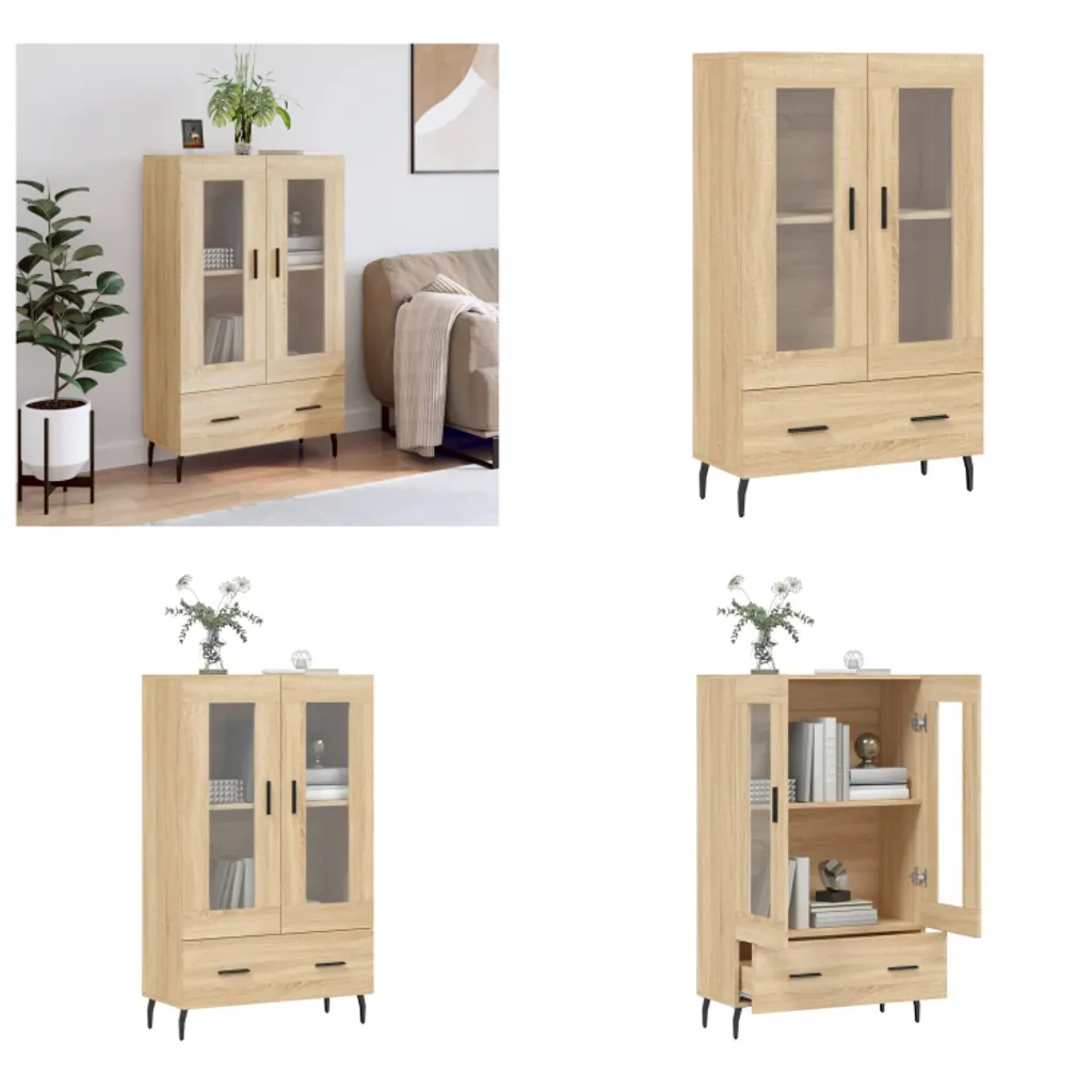 CREDENZA 50X30X100 CM Legno Massello di Acacia Rustica Madia Armadietto