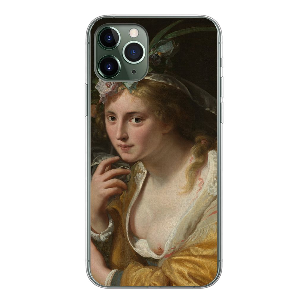 MuchoWow Handyhülle Schutzhülle Hülle für iPhone 11 Pro Eine Hirtin - Gemälde von Paulus Moreelse Silikon Softcase Handy Hülle - Handy