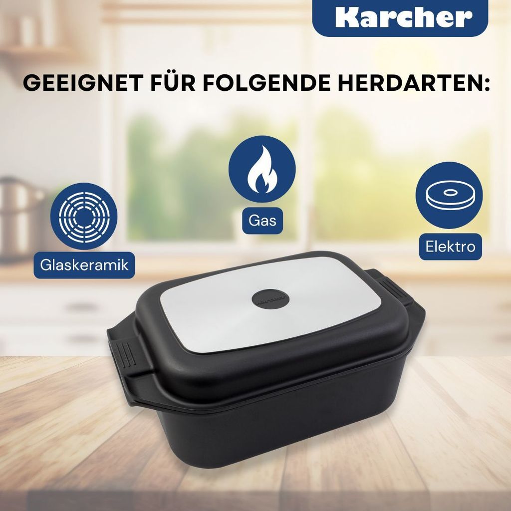 Karcher Bräter 2in1 (Aluguss, 8,7 Liter, inkl. Deckel und Produktbild 5