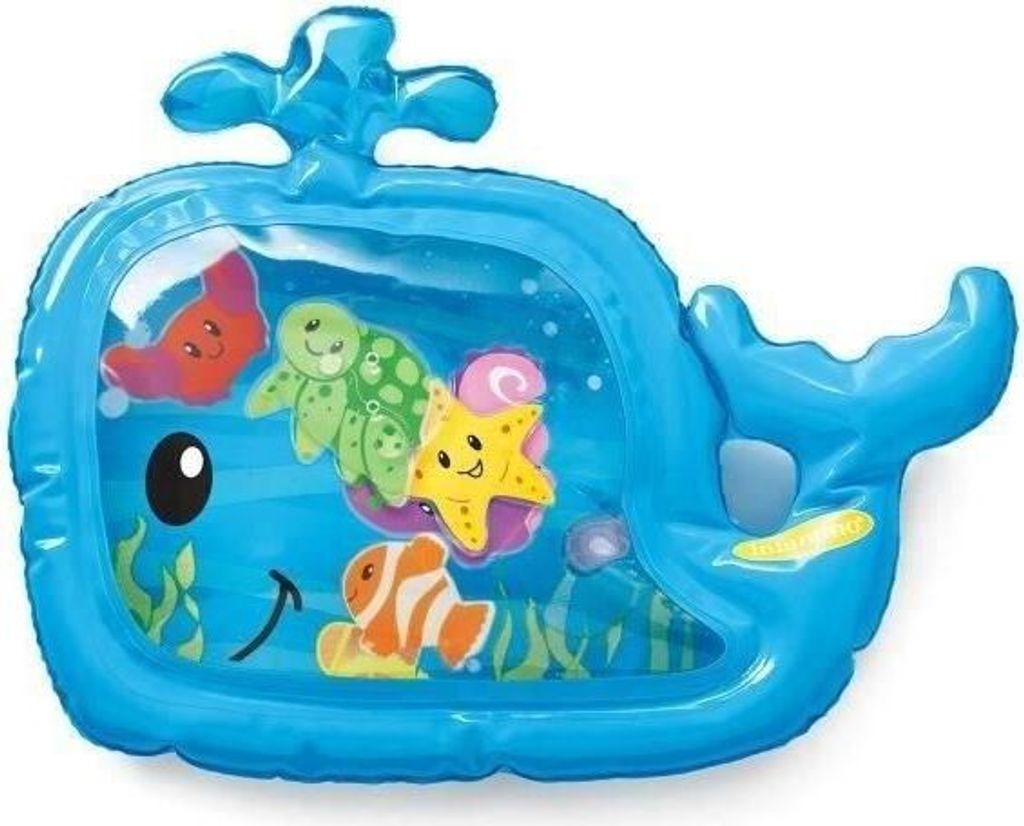 Sensorisches Wasserspielmatte, 6 schwimmende Figuren, Lernspielzeug für Babys, Bauchzeit