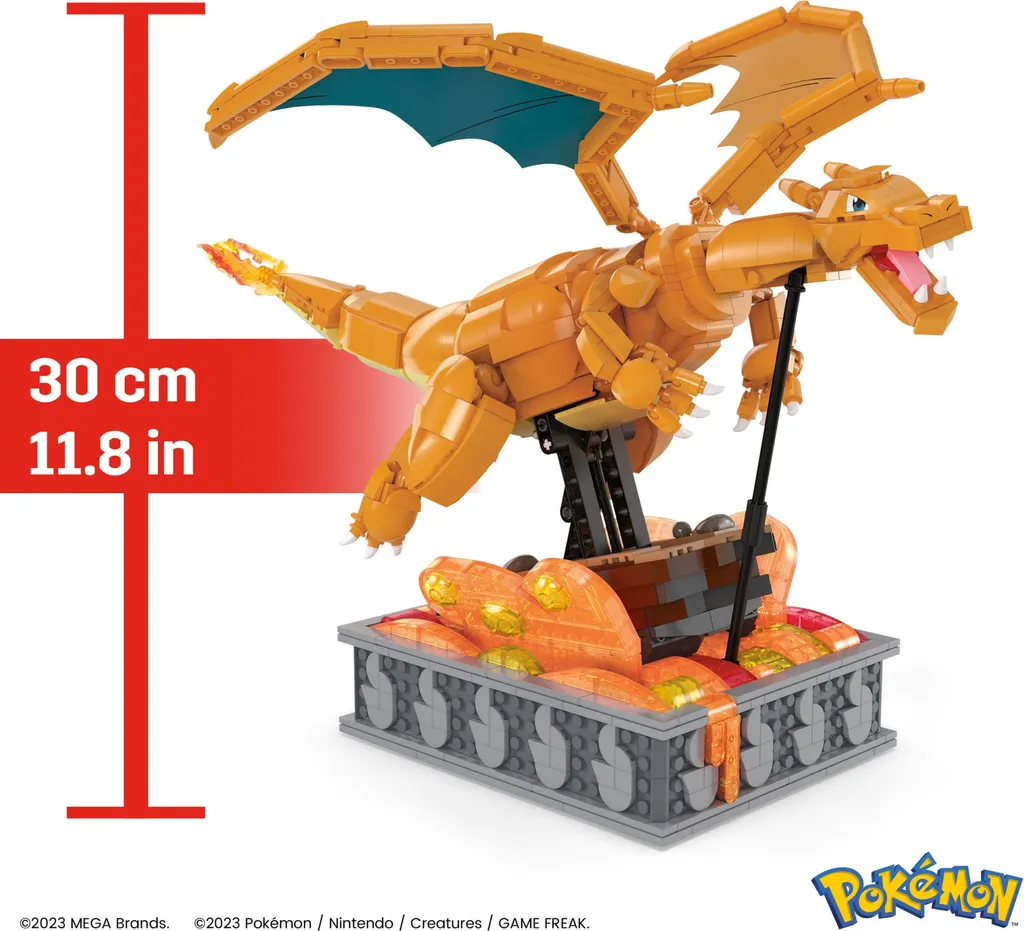 Jeu de construction Pokémon Glurak MEGA Motion idéal pour l'exposition - 8