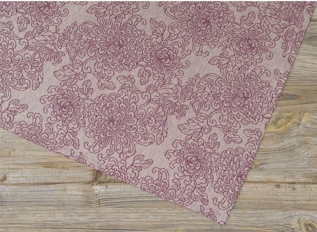 Mitteldecke CLEO Blumen Paisley lila, Leinen & Baumwolle, in 69x69 cm