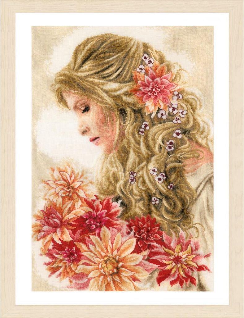 Lanarte Kreuzstich Set "Romanze Lady Dahlia ", Zählmuster, 30x45cm