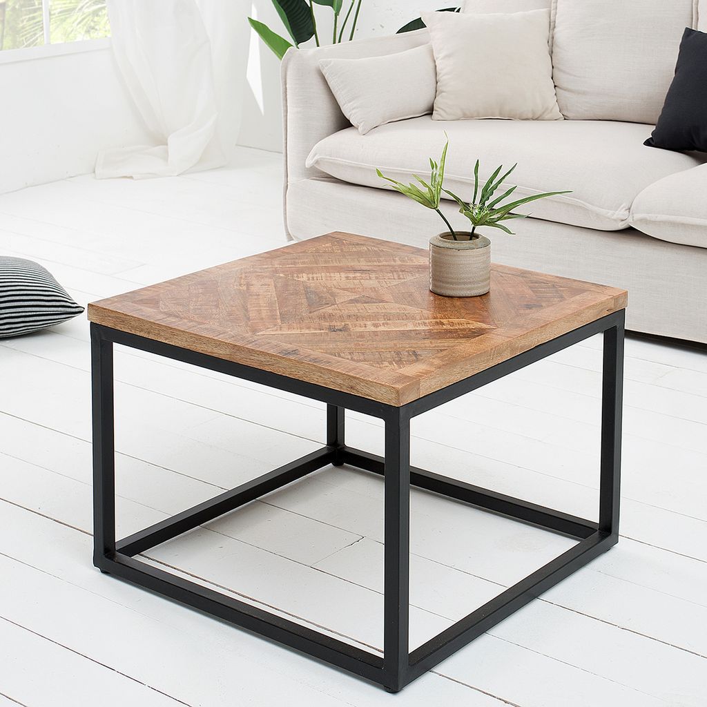 riess-ambiente Massiver Beistelltisch INFINITY HOME 60cm Mangoholz Industrial Design Couchtisch