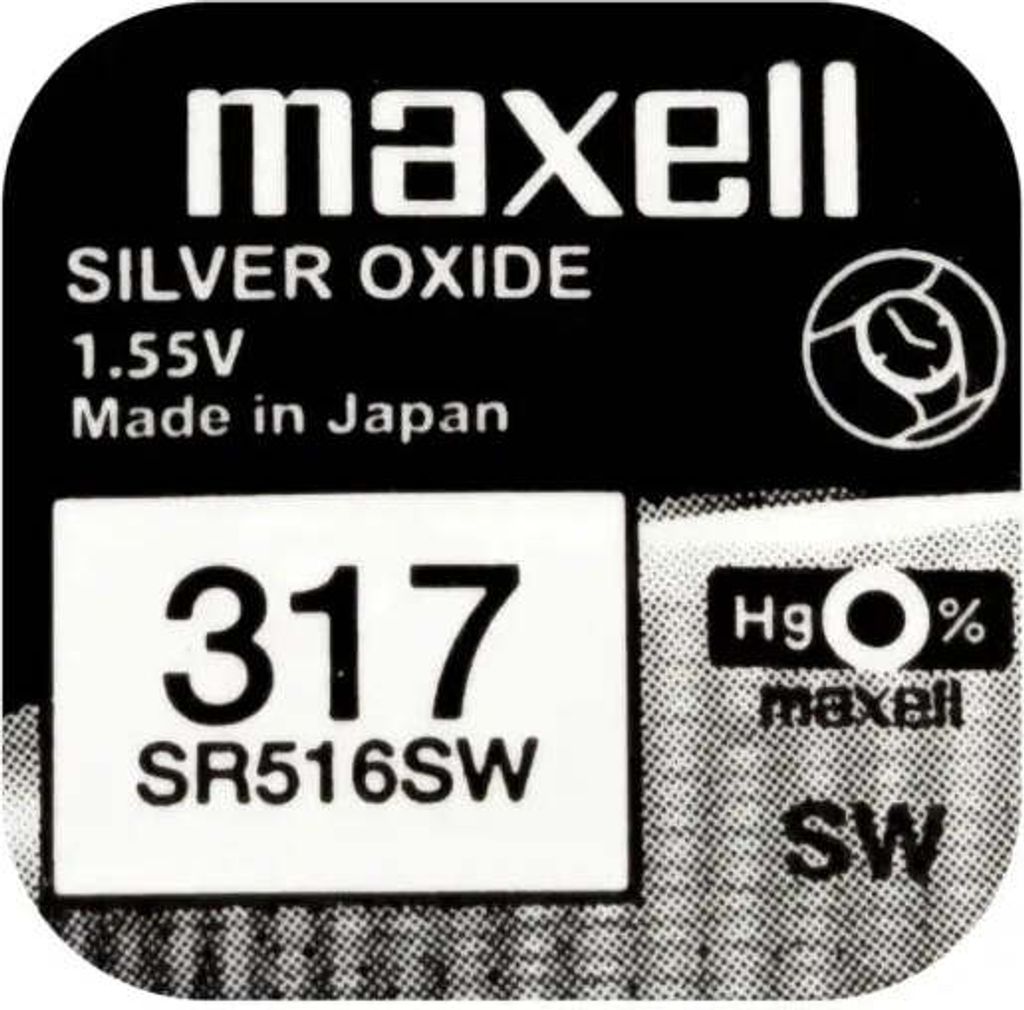 MAXELL Knopfzellen, 0% Quecksilber, VE 10 Stk 301 - 399 Produktbild 