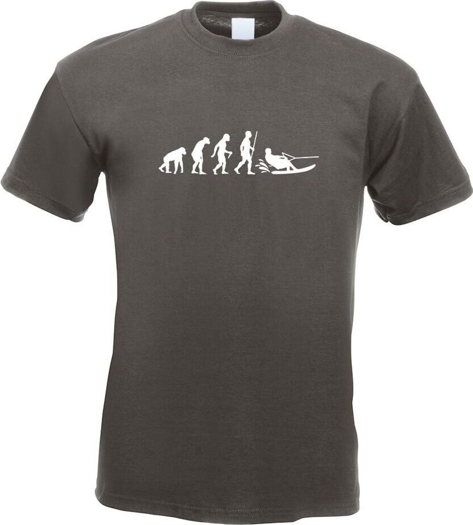 Kiwistar - T-Shirt - Graphit - Wakeboarden Ski Evolution Motiv Bedruckt Funshirt Design Print - mit Motiv Bedruckt - Funshirt Design - Sport - Frei...