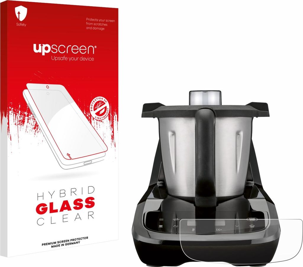 upscreen Schutzglas für SilverCrest Monsieur Cuisine compact Schutzfolie Panzer Folie Glas Display Schutz klar