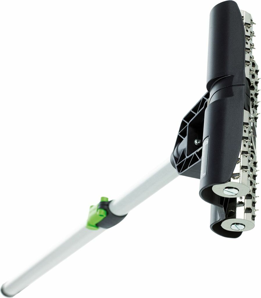 A tool with a long handle and a spiked roller head, shown against a white background.
