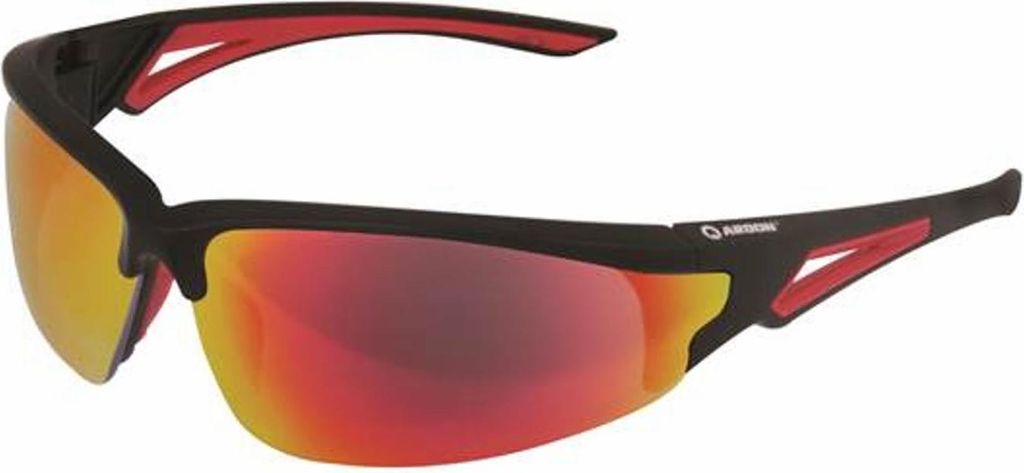 ARDON Schutzbrille GLANCE – Hightech REVO-Verspiegelung (Anti-Reflex), Sport-Design, Rutschfest, EN166 Arbeitsschutzbrille
