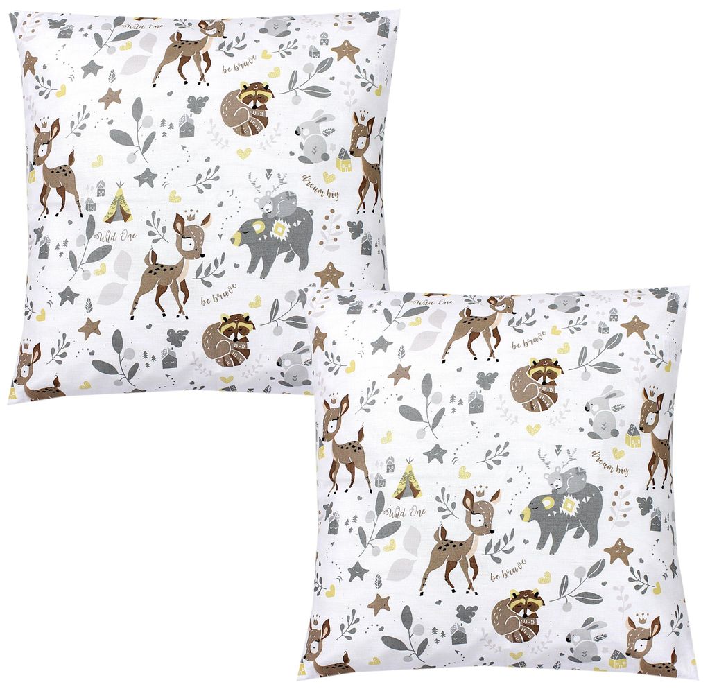 TupTam Kinder Kissenbezug Dekorativ Gemustert mit Hotelverschluss 2er Set, Farbe: Wilde Tiere, Größe: 40 x 40 cm