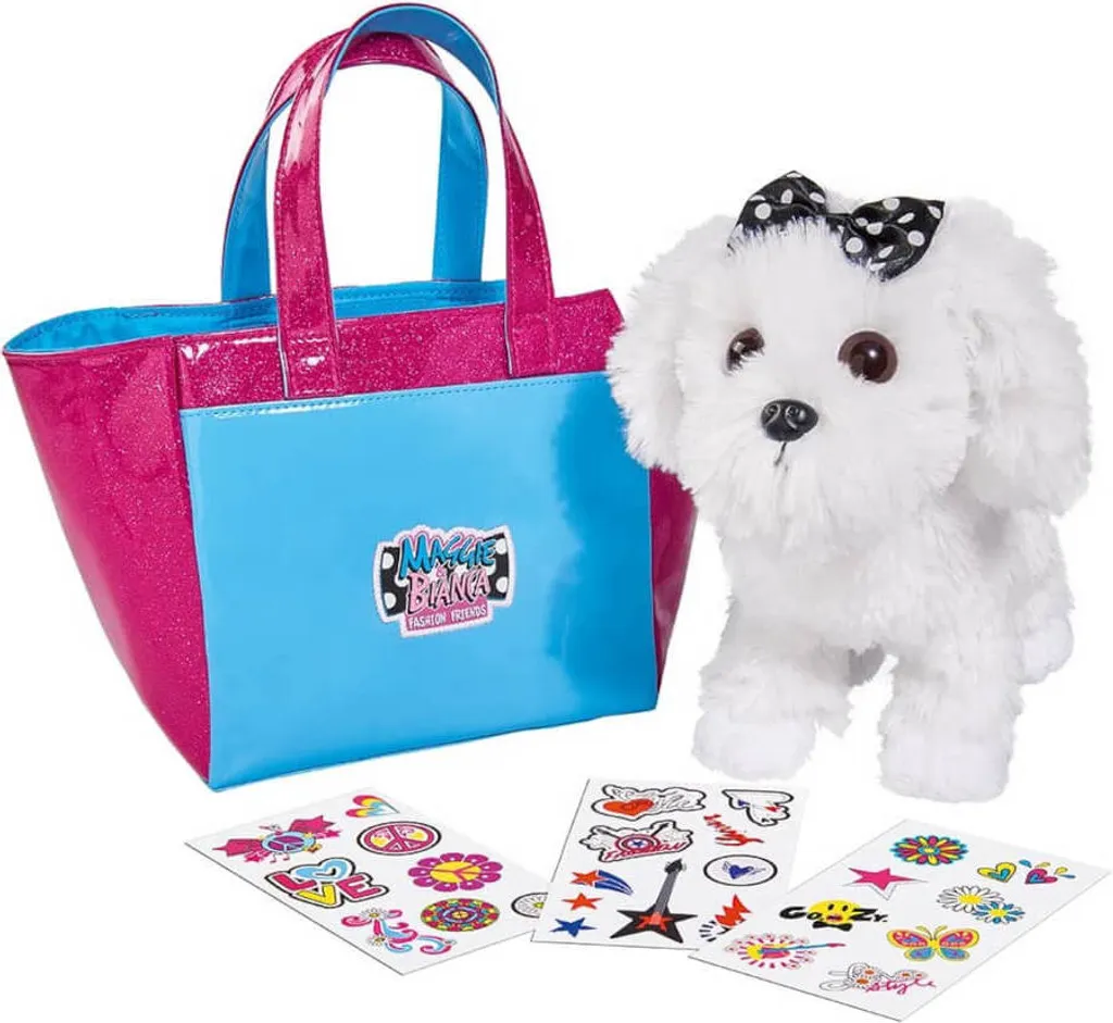 Simba Maggie & Bianca Chien Luxy Peluche Interactive avec Sac de Mode