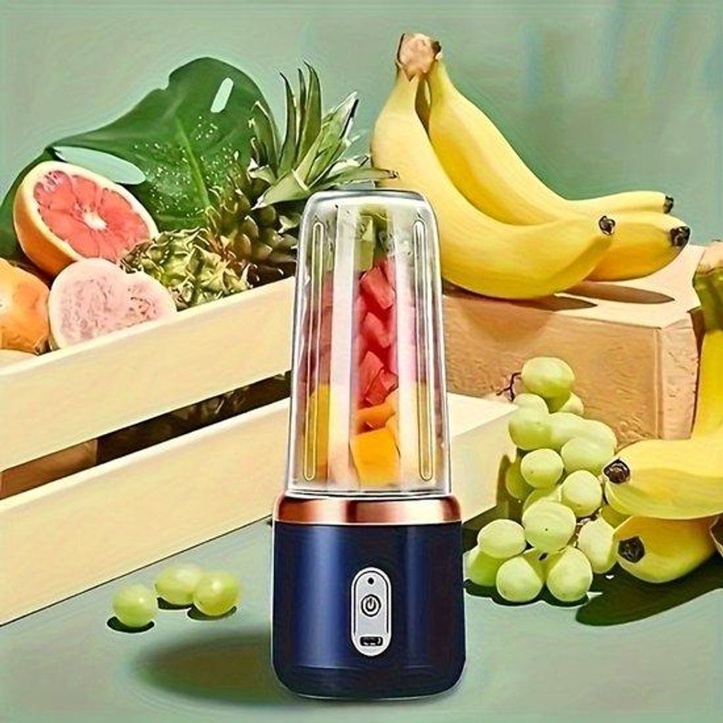 Portable USB-Smoothie- und Saftpressegerät mit 2 Gläsern - 21.000 Umdrehungen pro Minute, 6 Messern, einfache Bedienung mit einem Knopfdruck, ide...