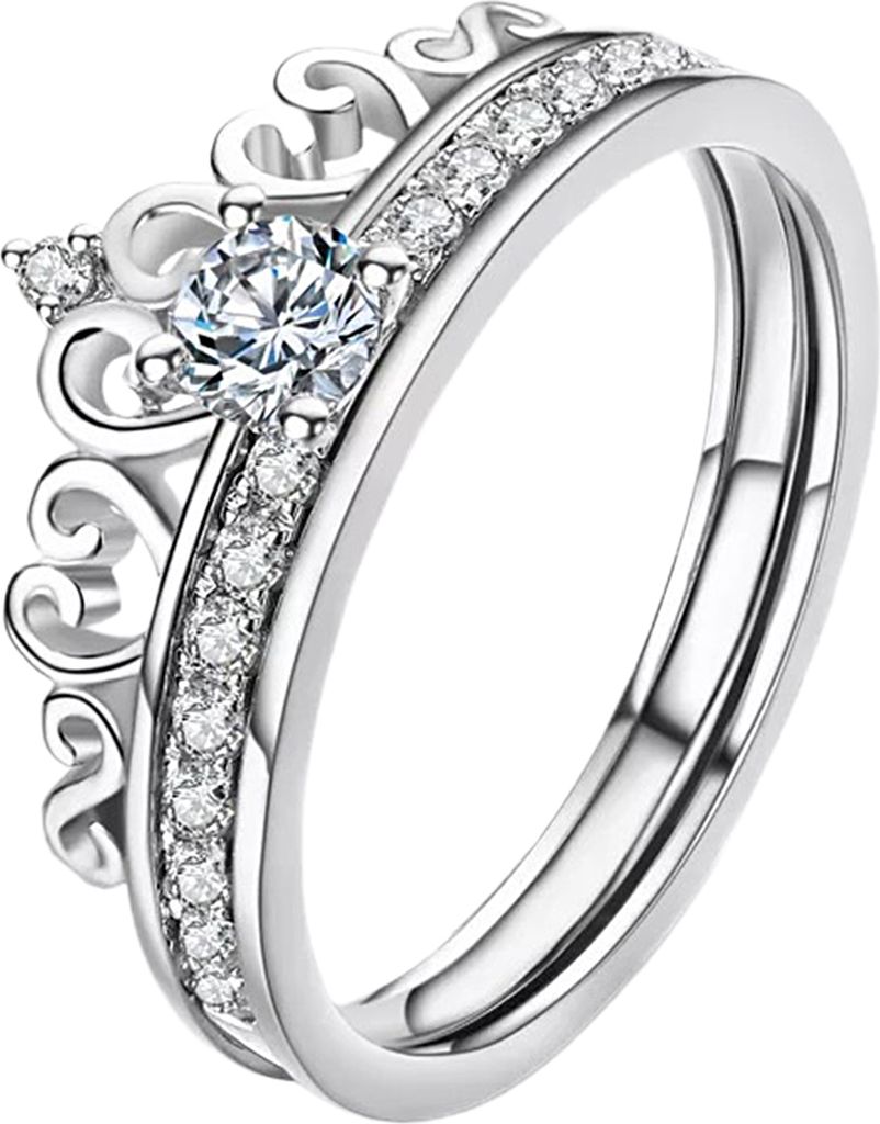 Legierungsring, massive abnehmbare Krone, abnehmbare Krone, Damenring für Hochzeit-Platin,US 9