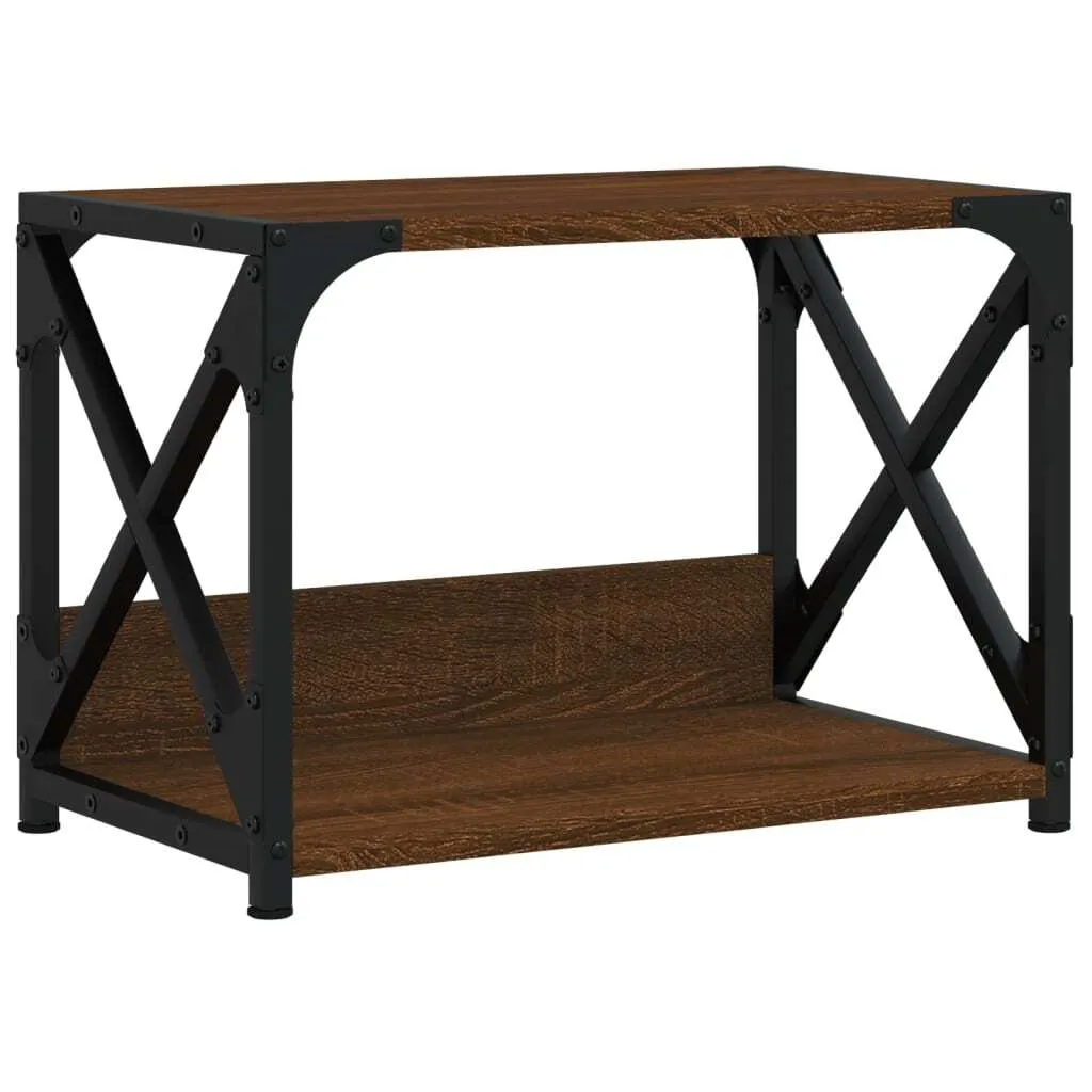 vidaXL Supporto per stampante 2 ripiani effetto rovere marrone 44x26x31,5 cm