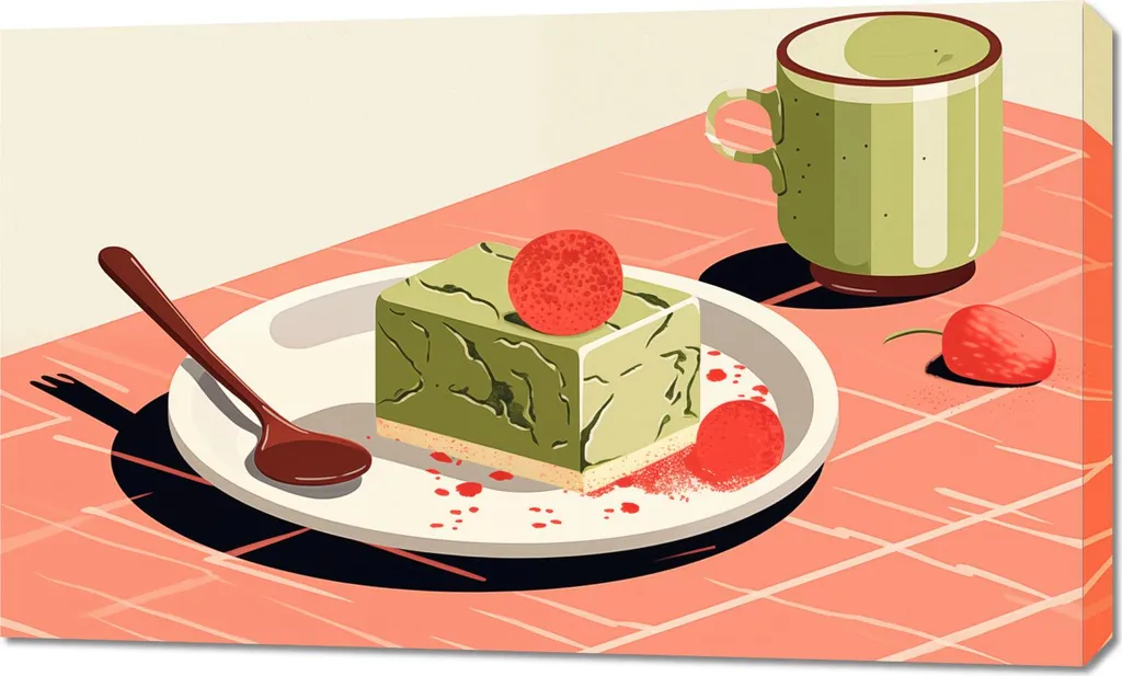 Image Dessert au Matcha 100 x 60 cm - Habillez vos Murs Vides avec Style