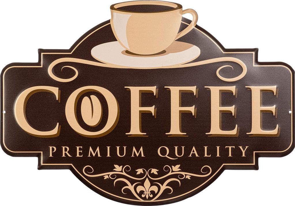 Moritz Blechschild 48 x 34 cm Coffee Kaffee Cafe Tasse Barrista Deko Metallschild Retro Vintage Retro Sprüche lustig