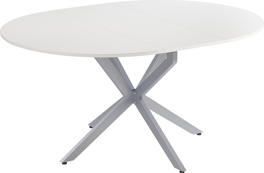Esstisch Vicco Loyd Weiß/Grau 120 x 76.5 cm ausziehbar, Produktbild 