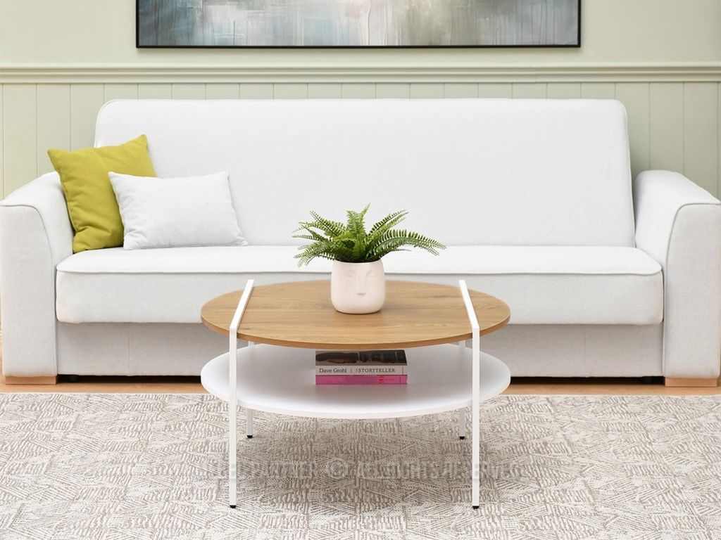 Table basse JOVITO - chêne / blanc Image du produit 