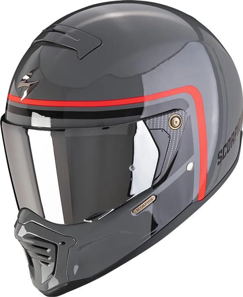 Casque Scorpion EXO-HX1 Nostalgia avec visière solaire et fibre XXL rouge