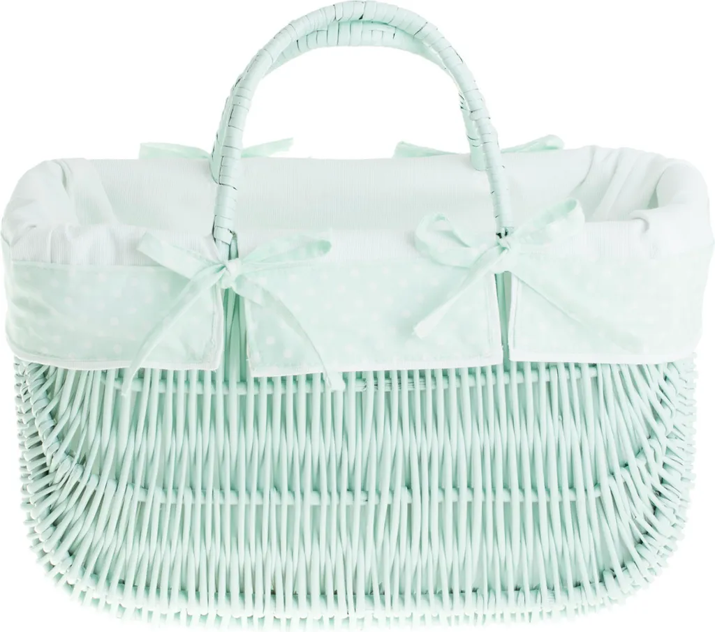 Cesto regalo in vimini bianco ovale | Confezione lusso con fodera